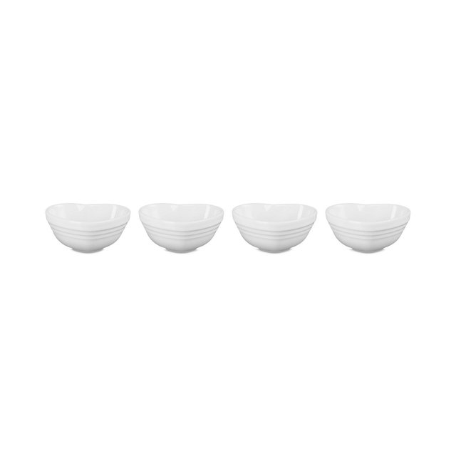 Le Creuset Stoneware Heart Mini Bowls, Set of 4