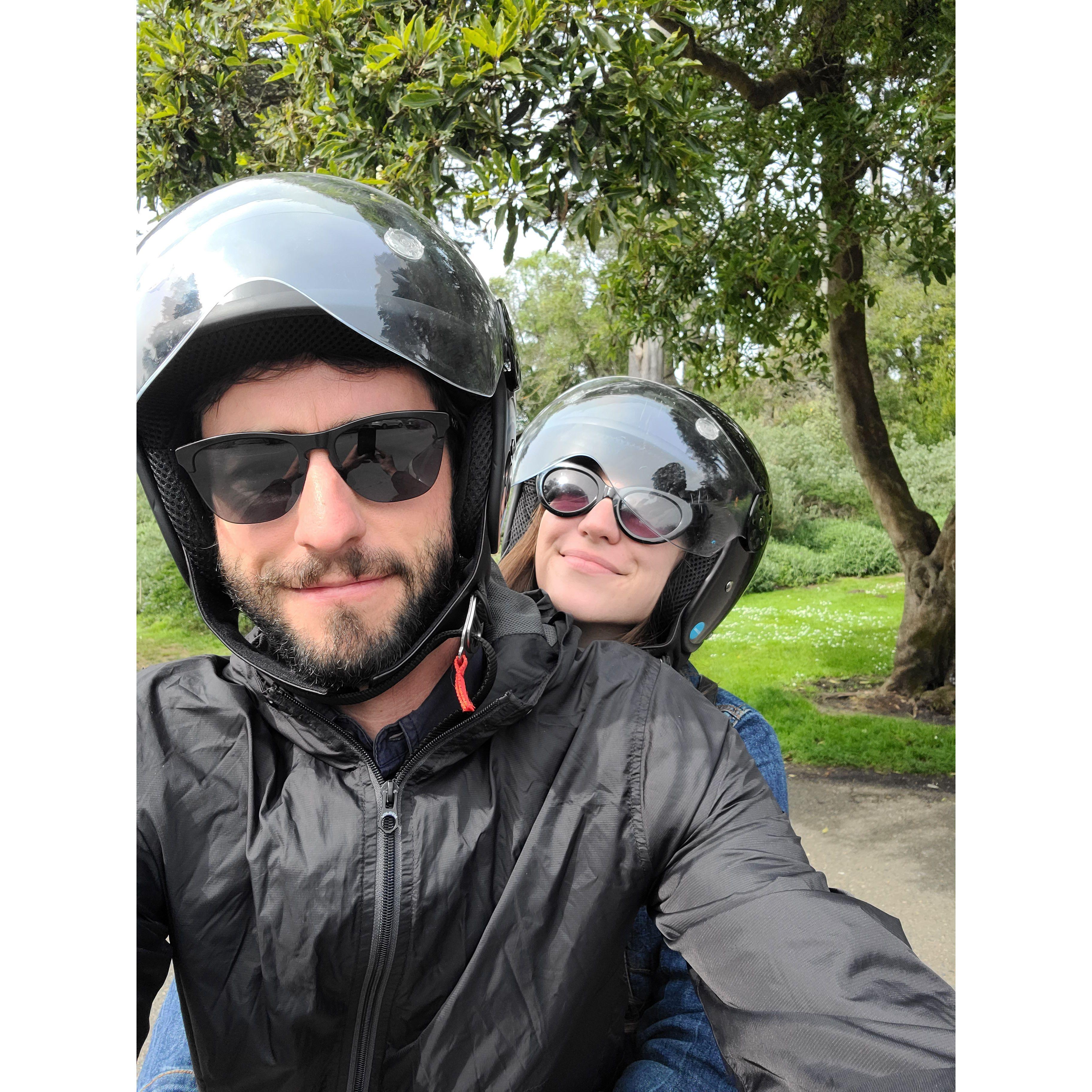 She loved my moped driving abilities in San Francisco
