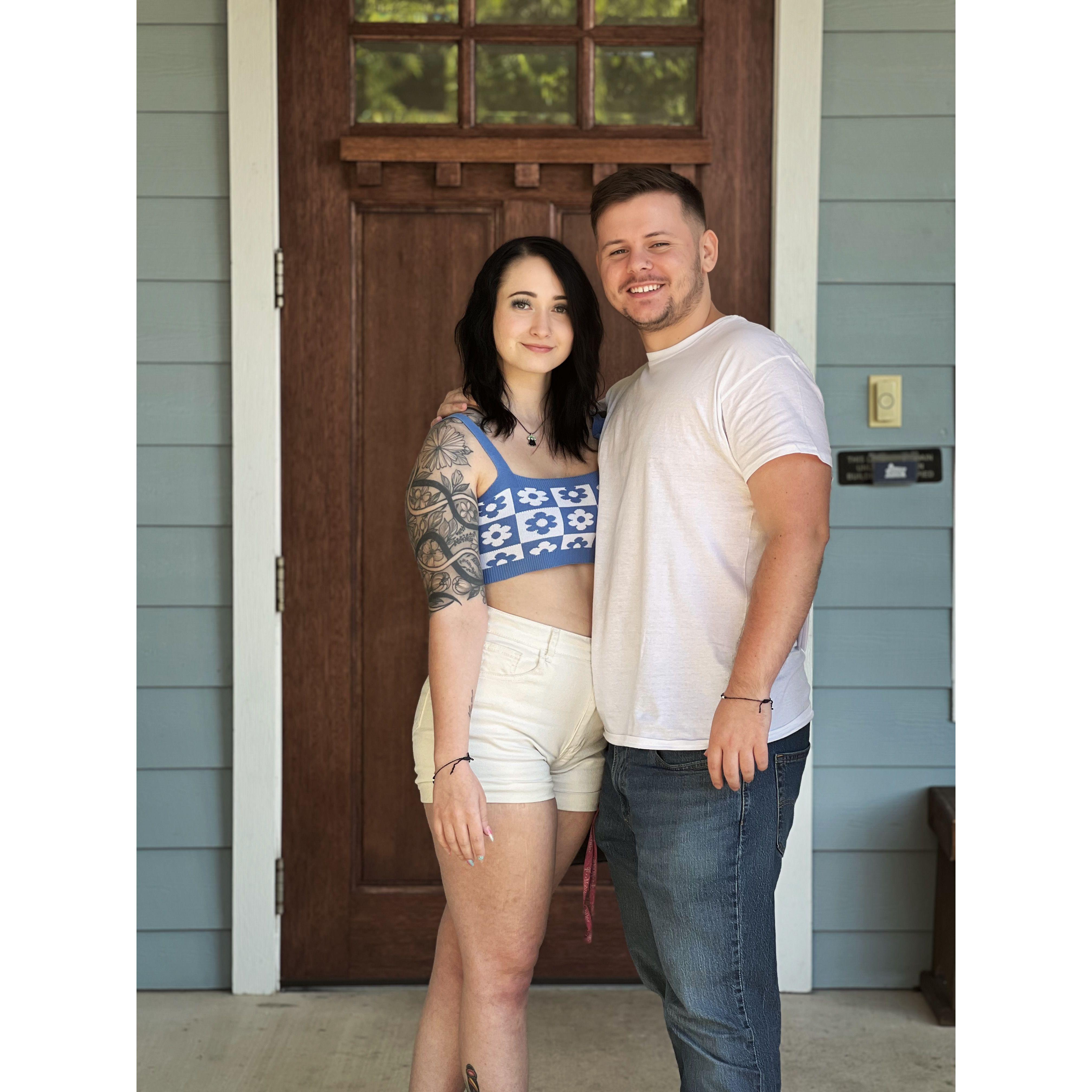 Our friend Kaitlyn took this amazing photo right after we finally chose a venue. We look like a nice respectable couple aye?