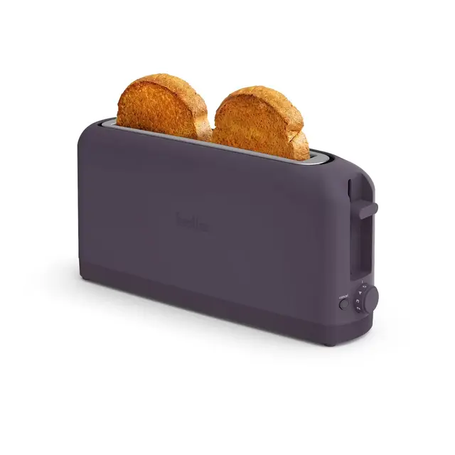 bella Slim 2 Slices Metal Toaster Plum