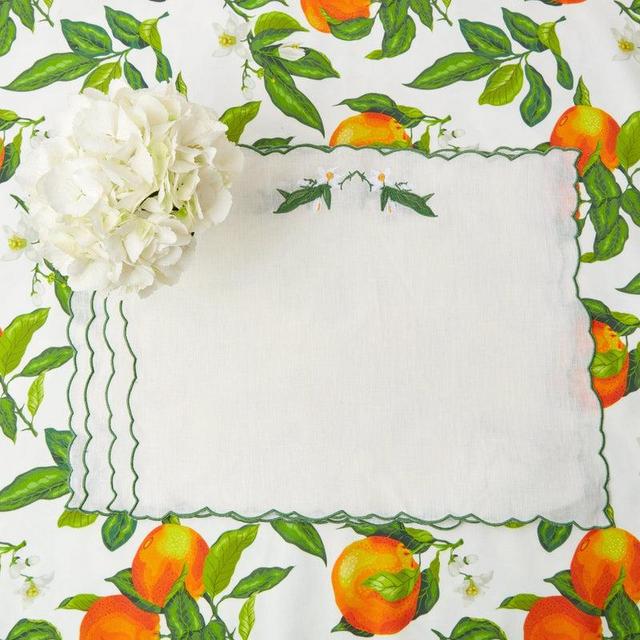 Orange Blossom Linen Placemats (Set of 4)