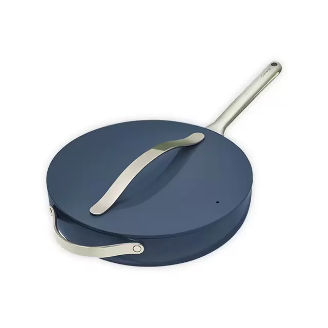 Caraway Ceramic Nonstick 4.5 qt. Aluminum Covered Saute Pan in Navy