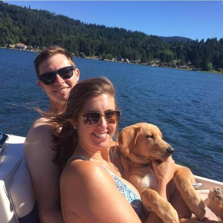 Tucker's first boat ride on Summit Lake with Cousins John and Jill.