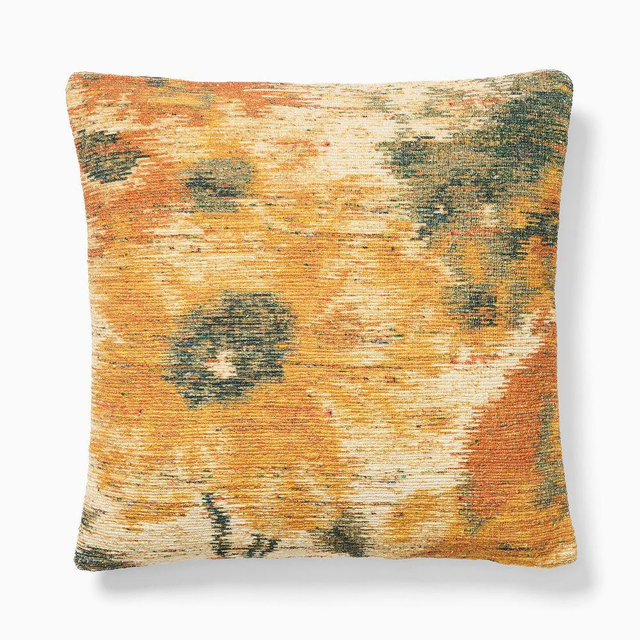 Floral Ikat Pillow Cover, Dark Horseradish, 20x20
