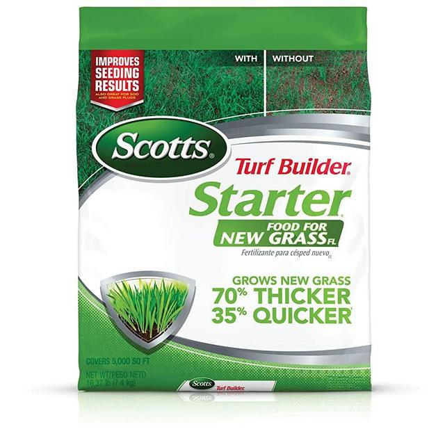 Scotts 21712 Turf Builder Starter Food GrassFL-5,000 sq. ft, Fertilizer for New Lawns and Reseeding, Improves Seeding Results, Grows Strong Roots, Use On All Grass Types