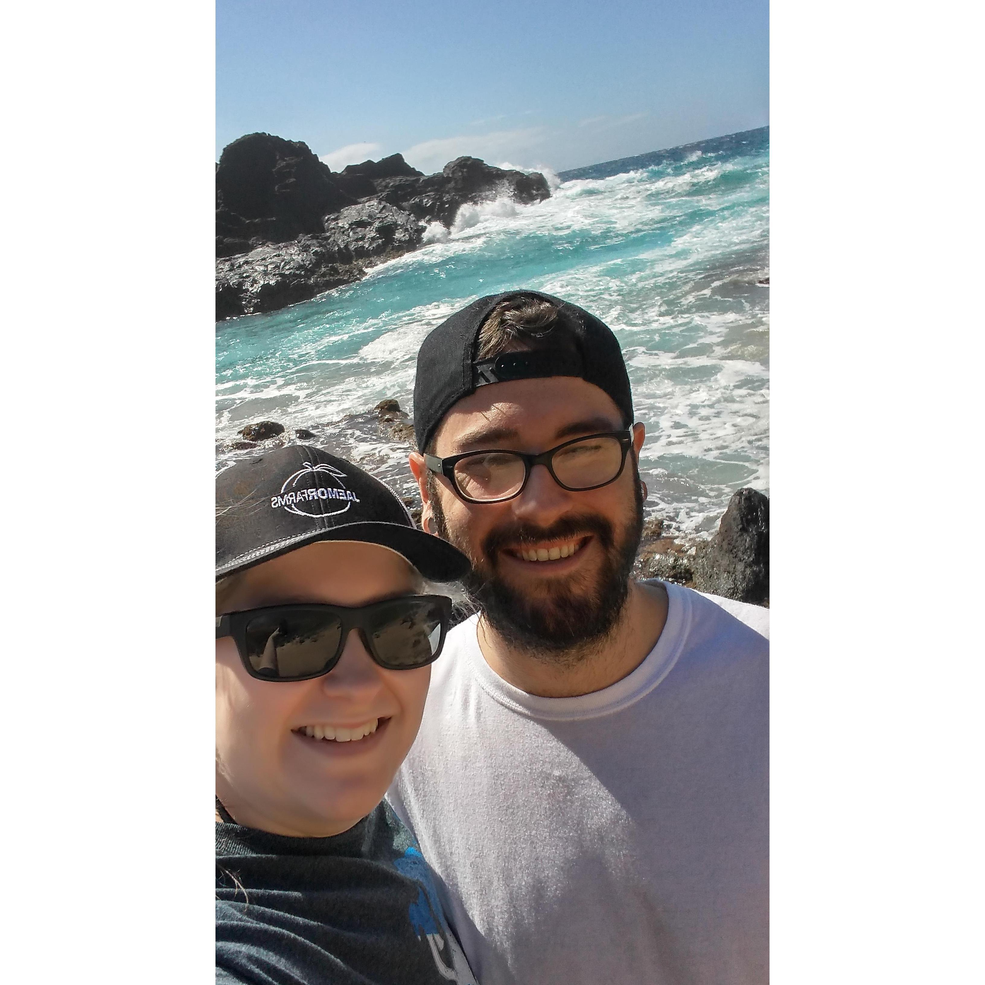 Random stop while driving around Hawaii! It was so beautiful! There was a sign saying not to go down there, so of course we did!