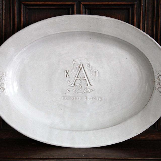 Monogrammed Oval Platter