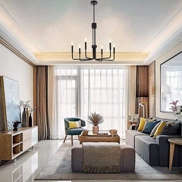 Chandelier Light Fixture ,6-Light Farmhouse Chandelier Light Fixture , Modern Home Industrial Style Pendant Light Fixture, for Dining Room Living Room, Kitchen Island, Bedroom