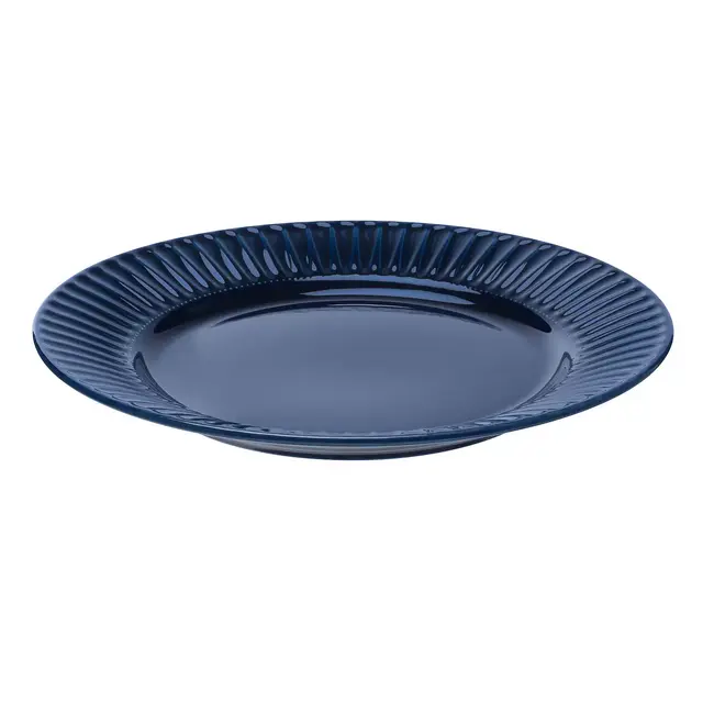 STRIMMIG plate 10.5", stoneware blue