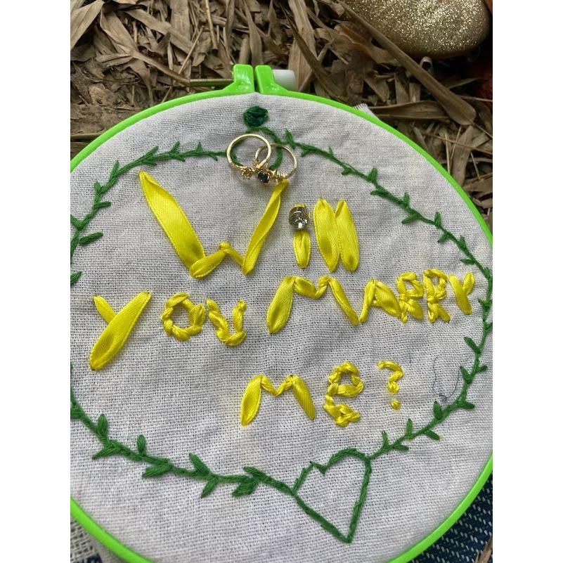 Mary Rose cross-stitched her proposal and Erin said yes! (it wasn't a surprise haha but still)