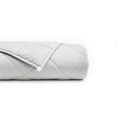 YnM Weighted Blanket for Couple, 30 lbs 80''x87'' King Size | 100% Oeko-Tex Certified Cotton Material with Premium Glass Beads | Free Gift: A Light Grey Premium Cotton Duvet Cover, Light Grey
