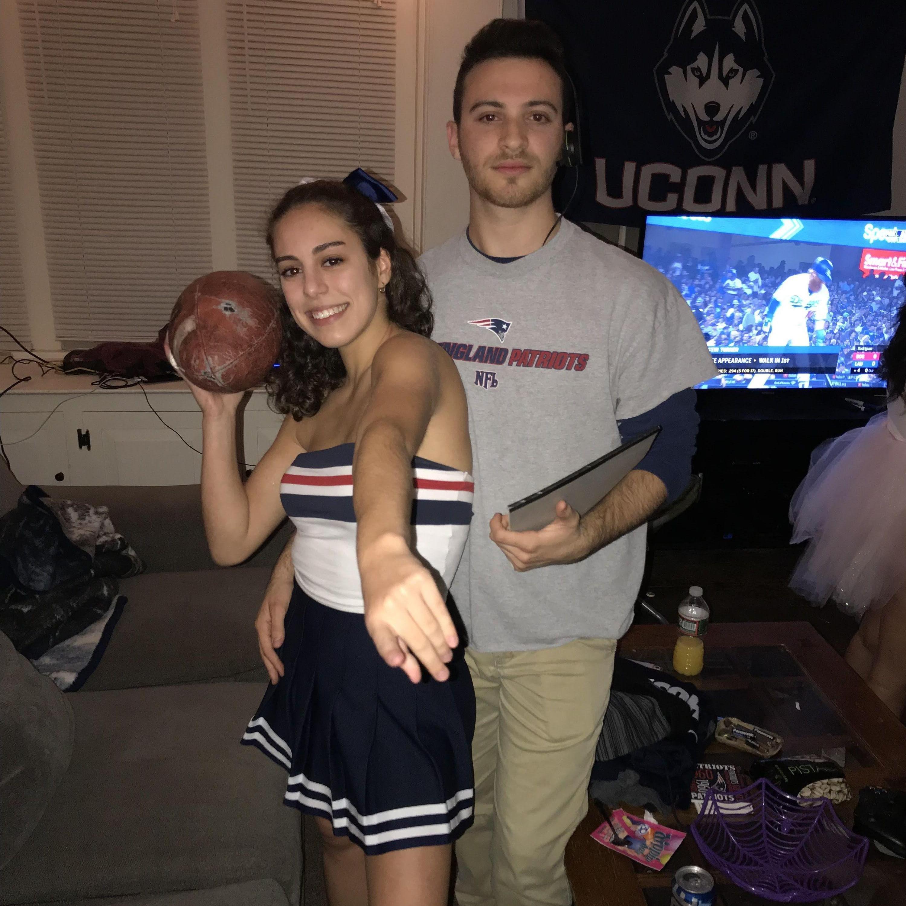 Bill Belichick & a Patriot's cheerleader (10/27/18)