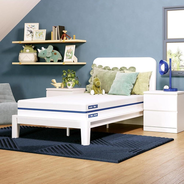 Nectar Kids Full Mattress 8” - 2-Sided Design for Growing Children Ages 3-12+ - Pressure Relieving Memory Foam - Fiberglass Free - 365 Night Trial - Mattress in a Box