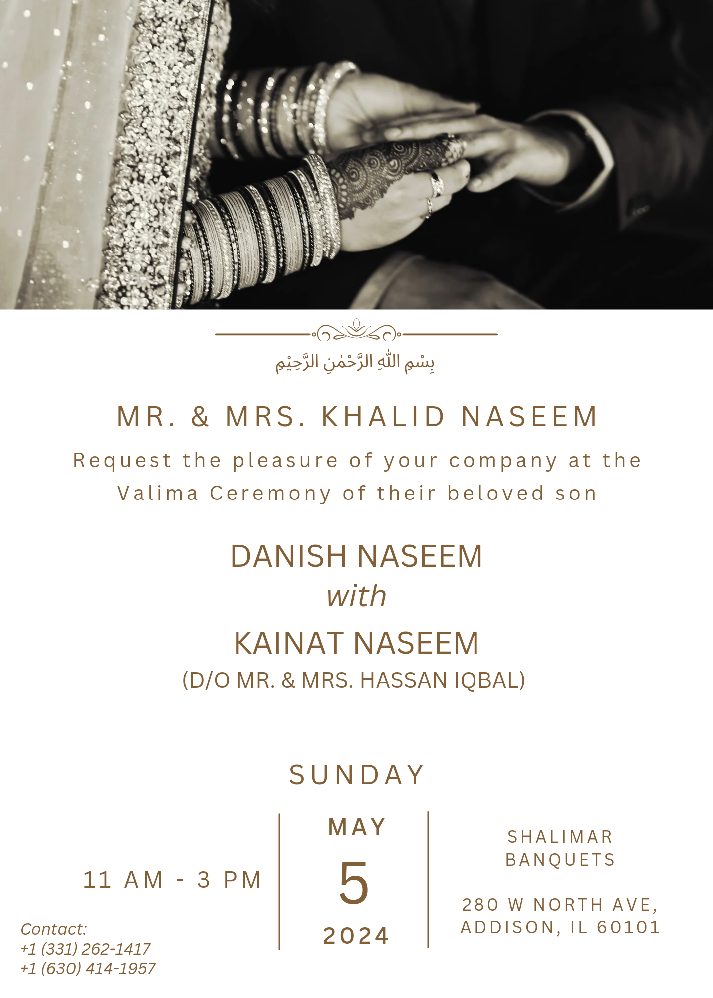 The Wedding Website of Kainat Naseem and Danish Naseem