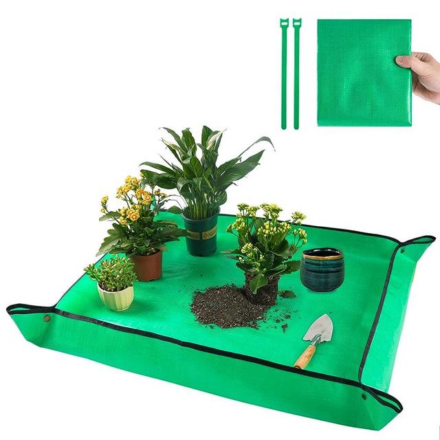 Onlysuki 39.5" X 31.5" Large Repotting Mat for Indoor Plant Transplanting and Dirt Control Portable Potting Tray Plant Gifts for Plant Lovers Gardening Gifts for Women & Men
