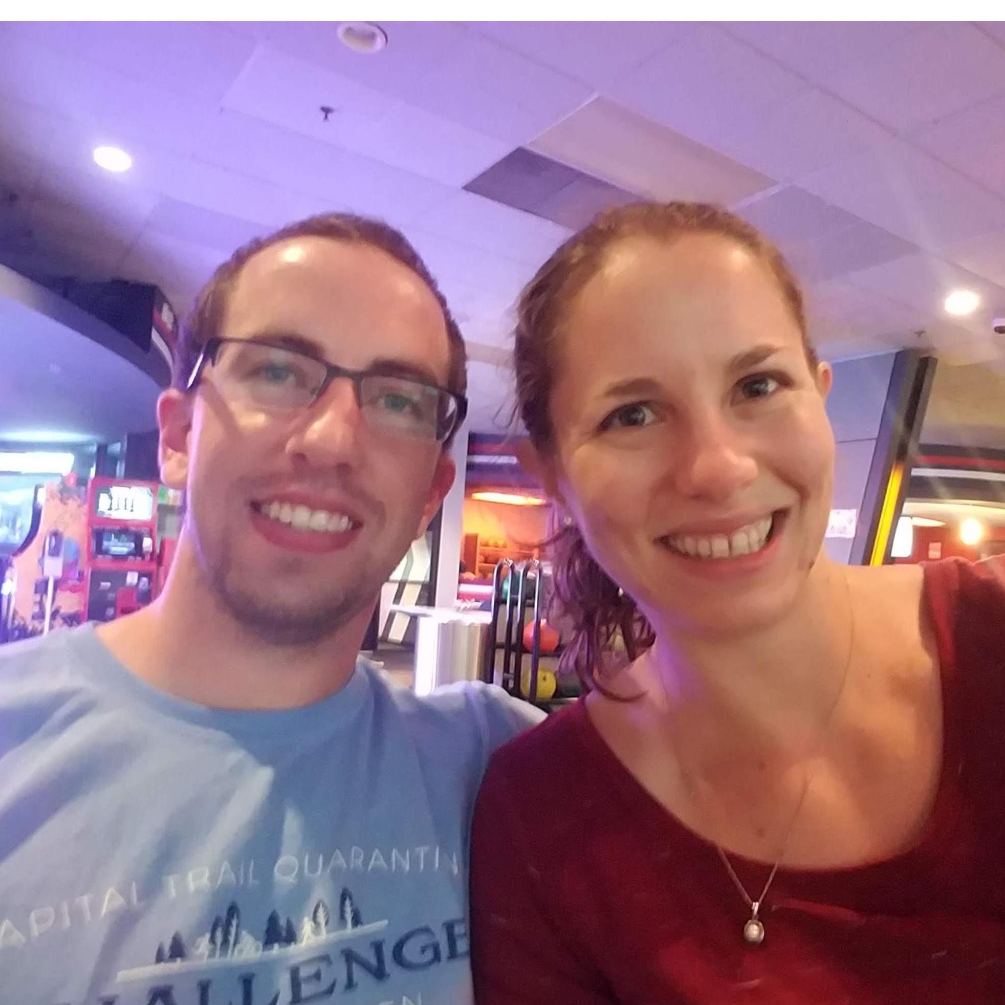 One of our first photos together as we bowled - September '20