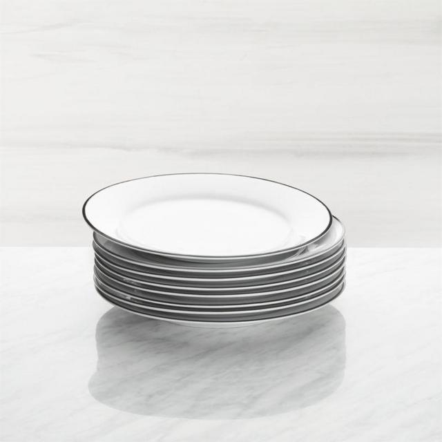 Aspen Black Band Salad Plates, Set of 8