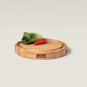 Maple Round Cutting Board With Juice Groove 12"Dia. x 1-3/4" Thick (CB Series)
