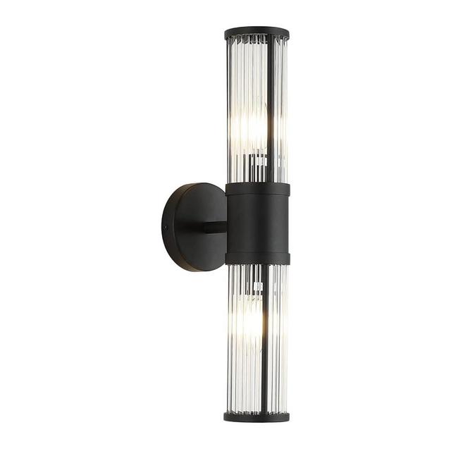 ECOBRT Bathroom Light Fixtures 2-Light Matte Black Bathroom Vanity Light Modern Wall Lights for Bedroom Bath Mirror Lights with Glass Shades for Mirror Bedroom Hallway