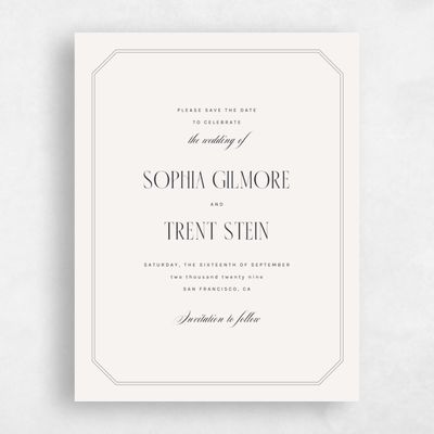 Light Oatmeal, Beige Wedding Save the Date - Naida Portrait