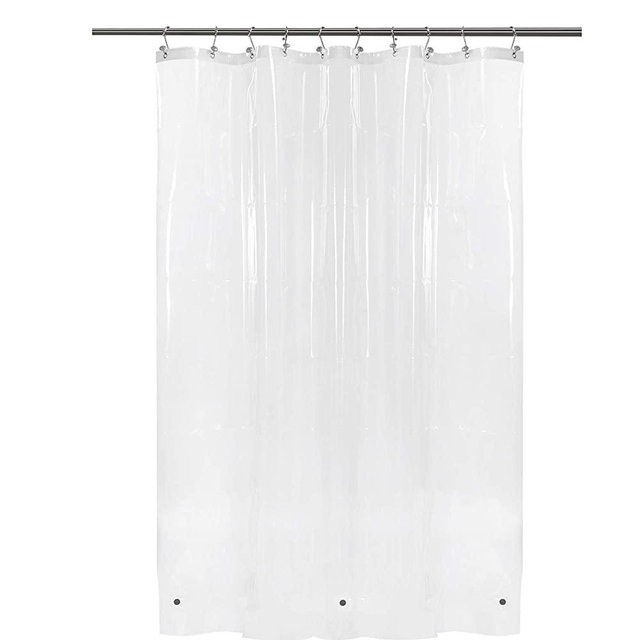 BAROSSA Design 54 inch Wide Stall Shower Curtain Liner with 3 Magnets - PEVA, Waterproof, PVC Free, Metal Grommets, Clear, 54x72
