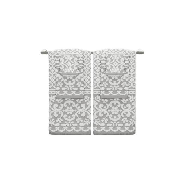6pc Emma Bath Towel Set Ivory/Gray - CARO HOME
