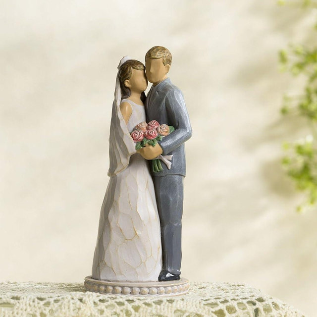 ShineOnAnegl Bride and Groom Statue 6inch Newlywed Couple Sculpture Wedding Home Decor