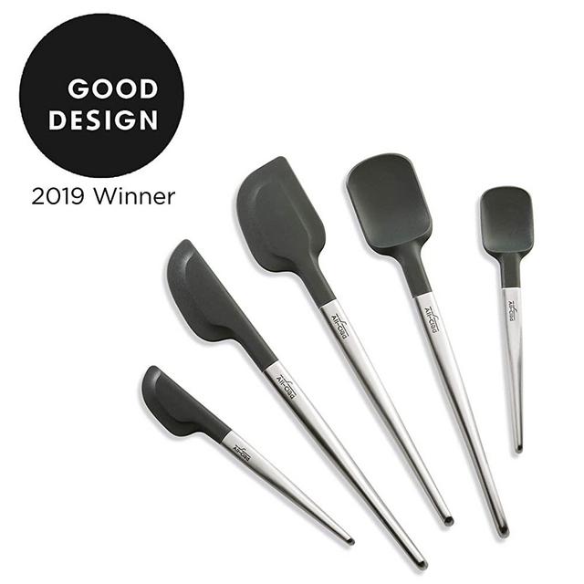 All Clad Silicone Tools 5-Piece Ultimate Set For Cooking, Baking And Serving, Stainless Steel and Black