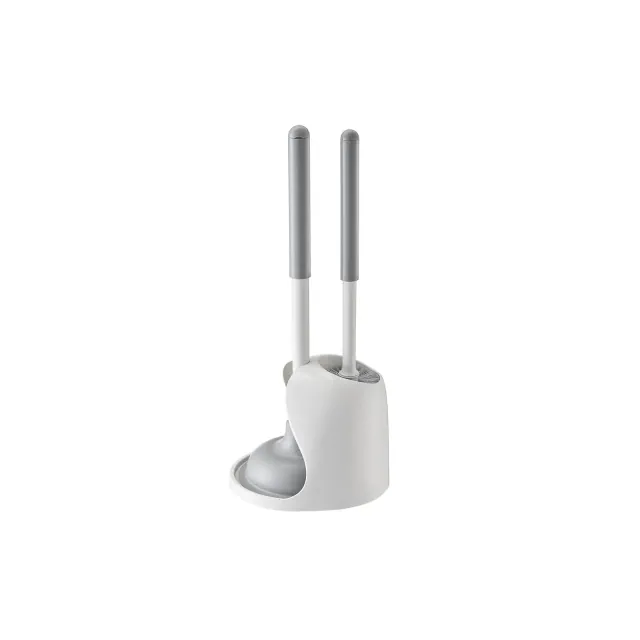 JANSNO Bathroom Toilet Brush & Plunger Set with PP Handle for Deep Cleaning