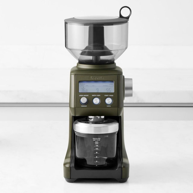 Breville Smart Grinder Pro Conical Burr Grinder, Olive Tapenade