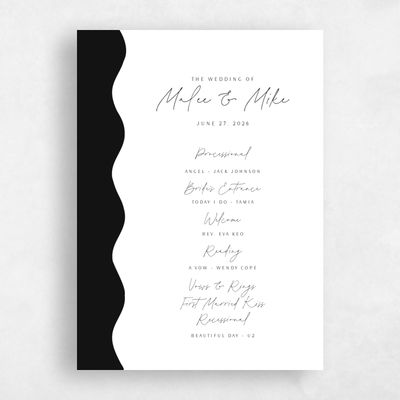 White Simple Wedding Program - Molnar