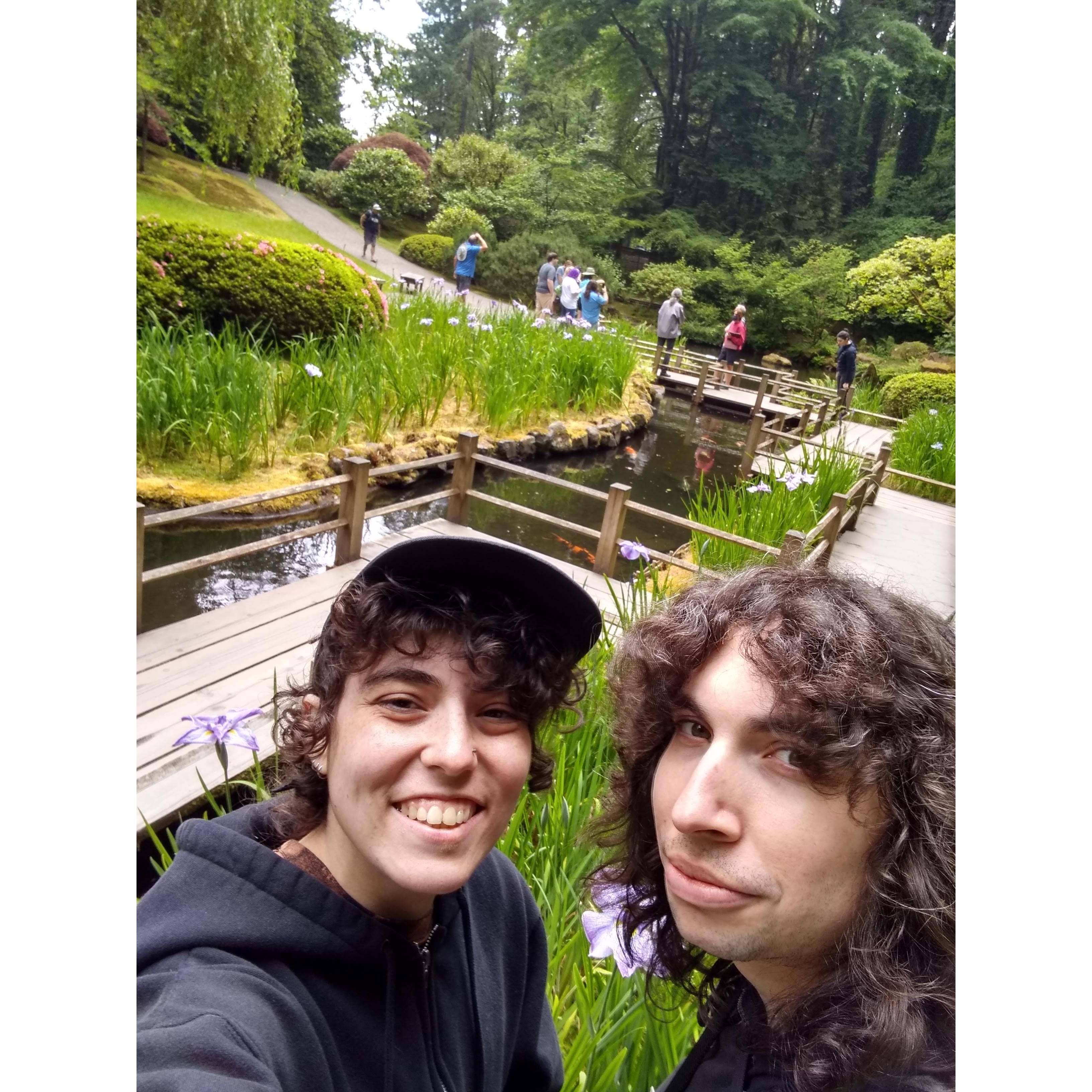 Rex and Yara in the Japanese Garden in Portland