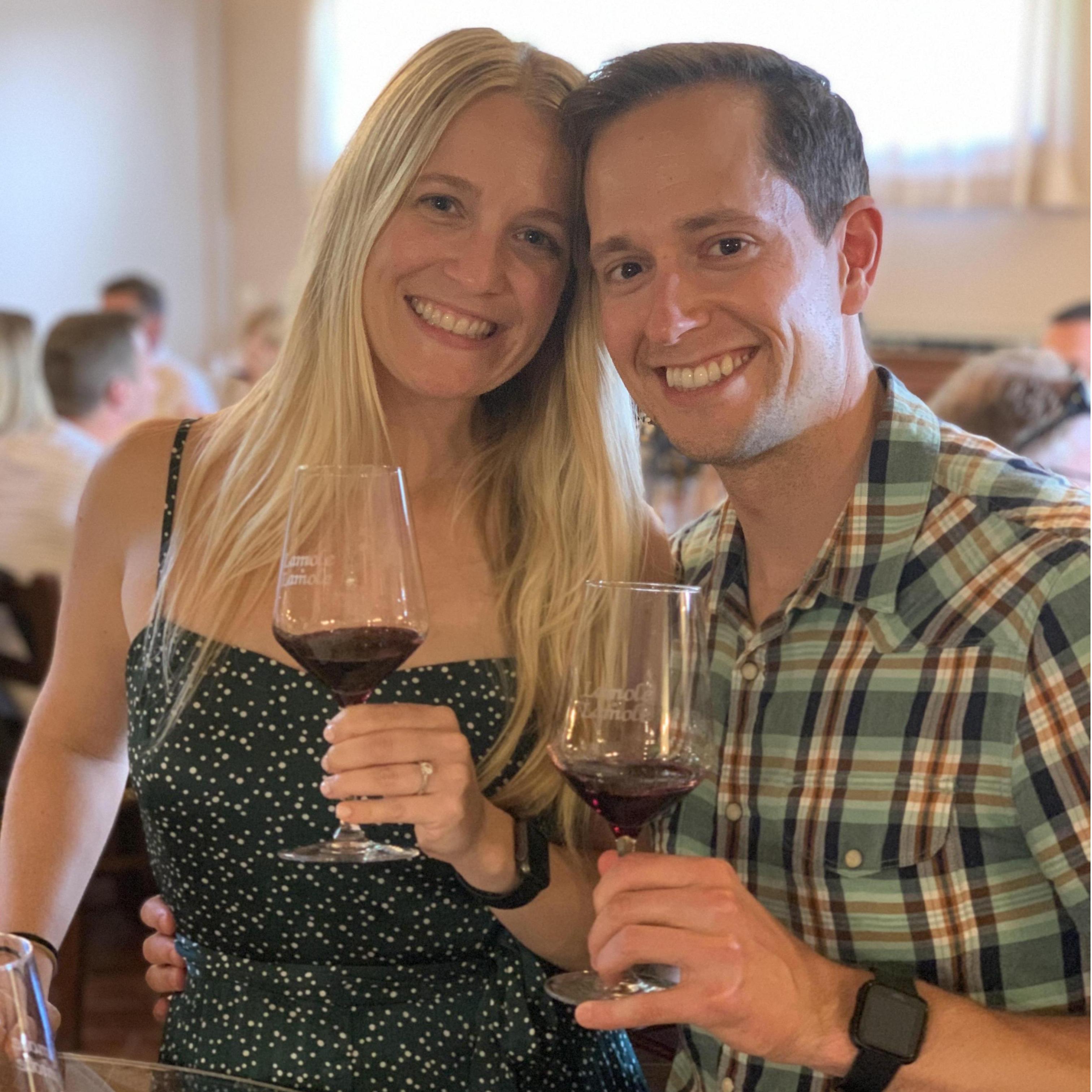 Right after Mike proposed at the winery Lamole di Lamole in the chianti wine region outside of Florence, Italy - September 2019