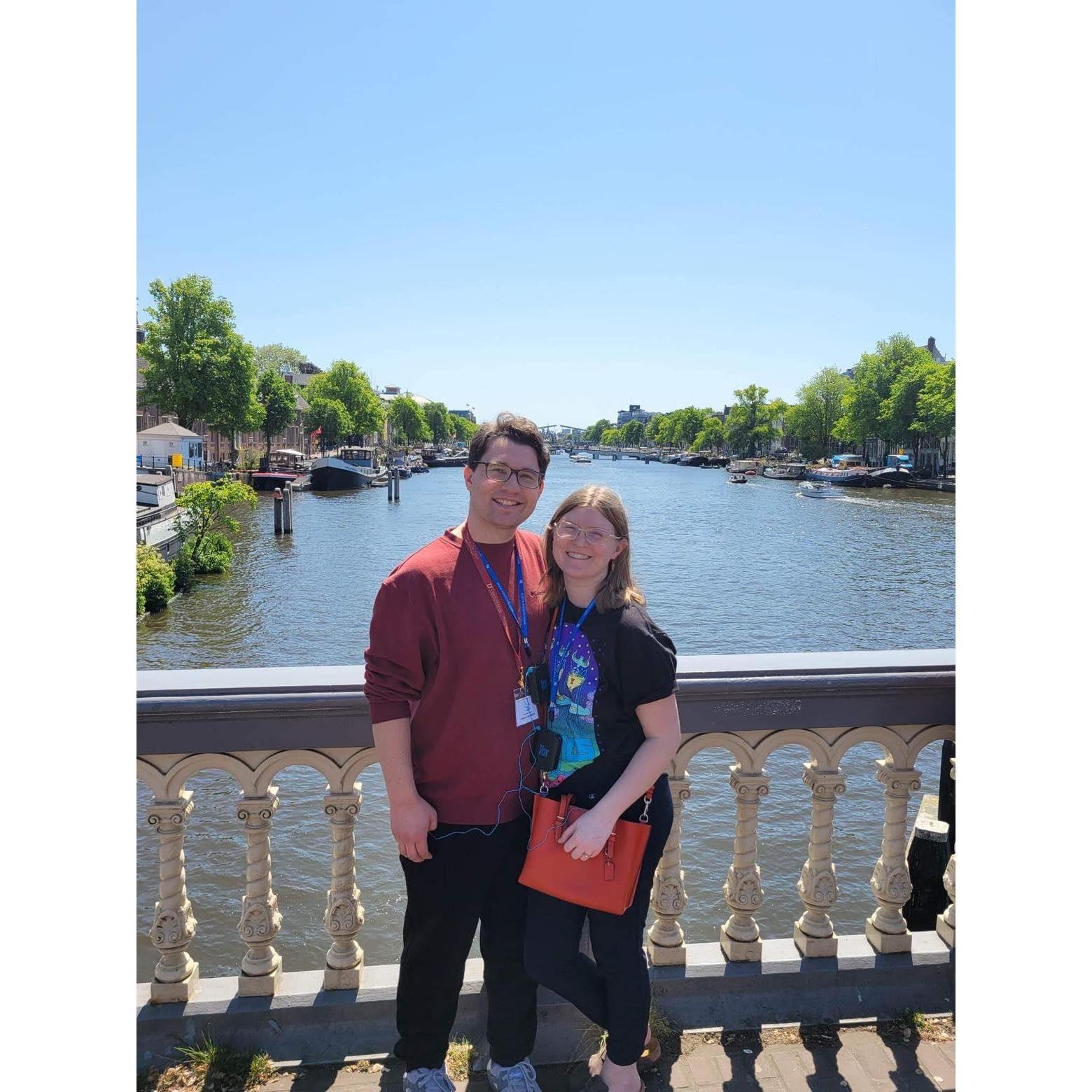 Our first day in Amsterdam. We were so jet lagged in this picture.