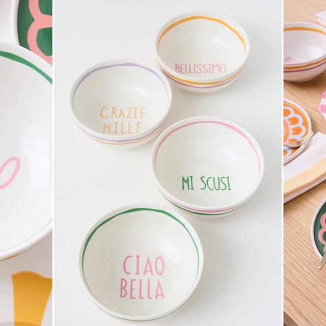 Pink italian bowl set