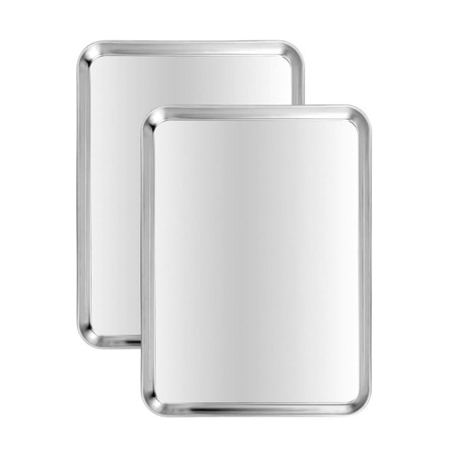Stainless Steel Baking Sheet Set of 2, Cookie Sheet Baking Sheet Pan (17.5'' x 13'' x 1.1”, 2 Pack)