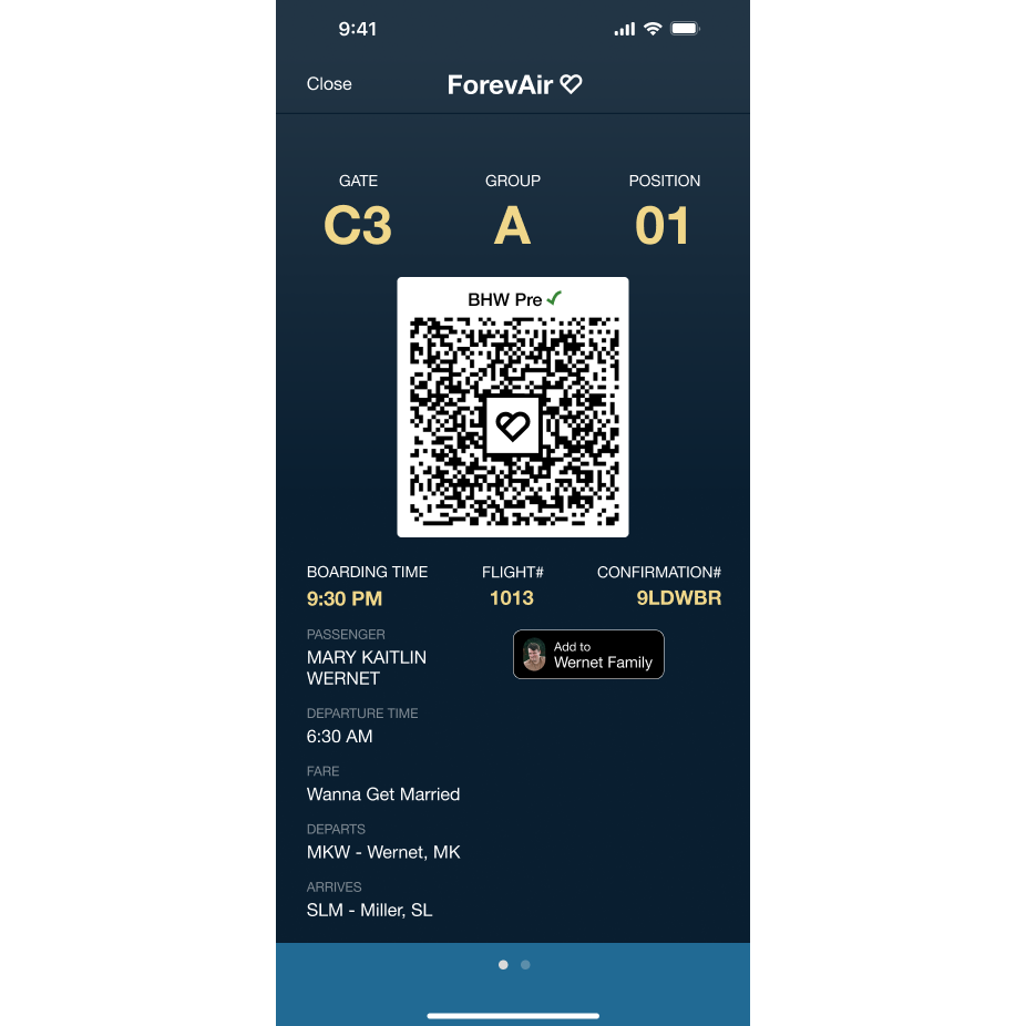The interactive boarding pass