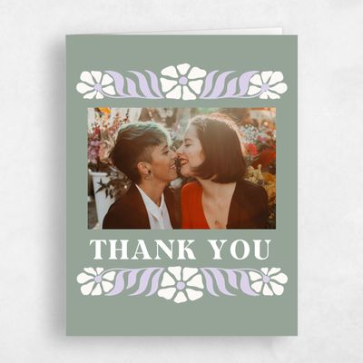 Sage, Green Wedding Thank You - Bellefleur Photo