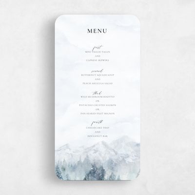 Grey Rounded Wedding Menu - Avalon