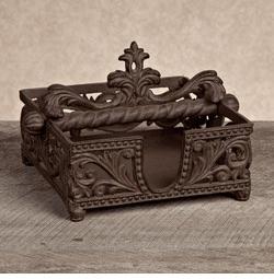 GG COLLECTION Acanthus Dinner Napkin Holder Brown Metal