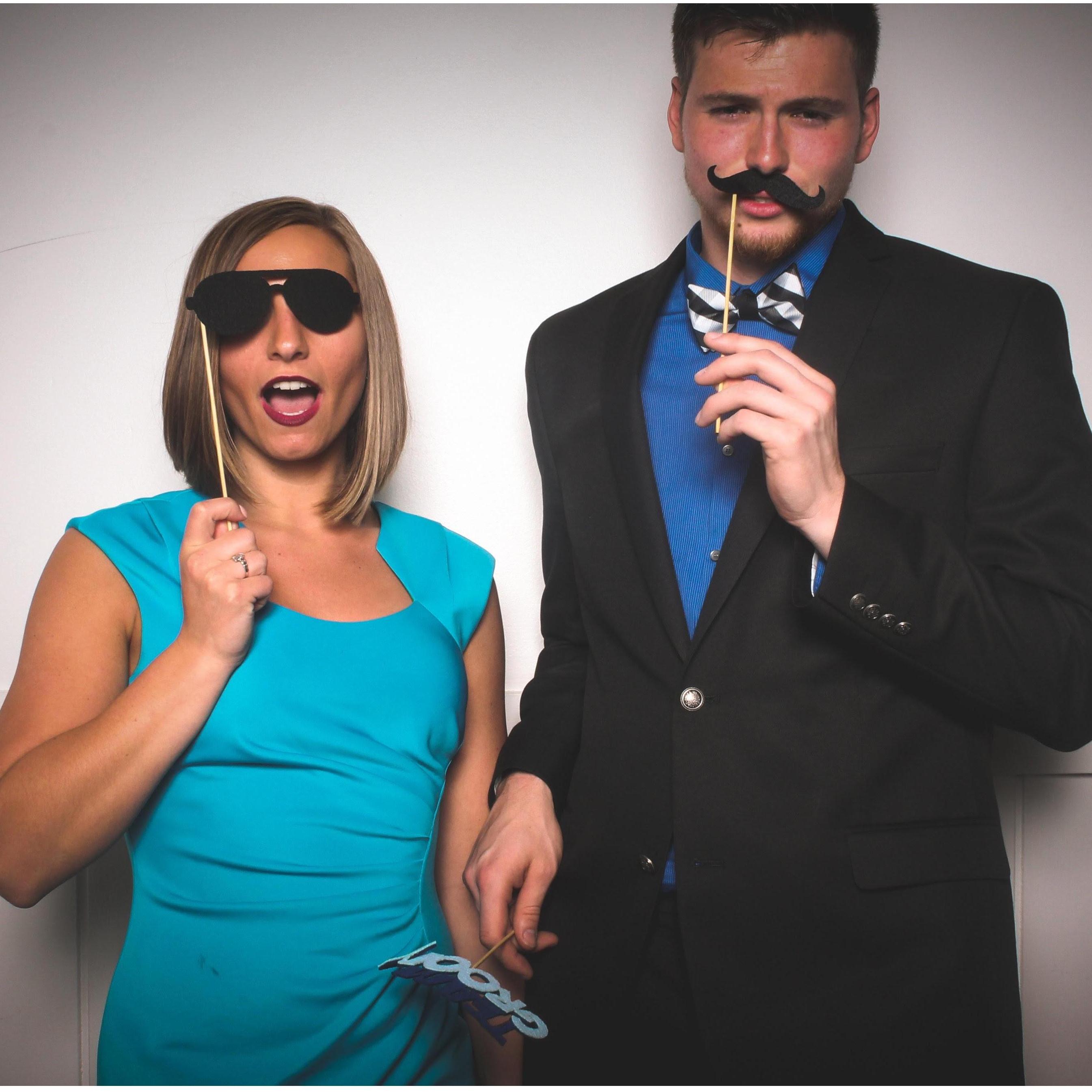 Fun photo booth at a friend's wedding