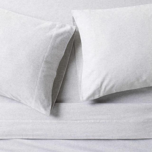 Organic Flannel Grey Queen Bed Sheet Set