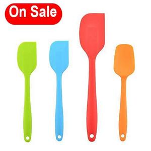 VAPSINT Best Rubber Heat Resistant Silicone Spatulas, ( 4 Pieces ) Mixer Colors Cooking Silicone Utensil Set