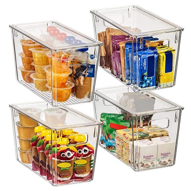  Vtopmart 6 Pack Large Clear Plastic Storage Bins with Lids, Stackable  Storage Containers with Handle for  Pantry,Kitchen,Fridge,Cabinet,Bathroom,Under Sink Organizer(XL): Home &  Kitchen