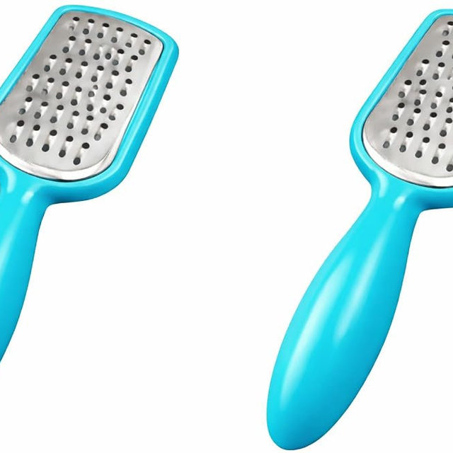 2 Pcs. Stainless Steel Mini Grater Cheese Garlic Nutmeg Chocolate 5" BPA Free (Blue)