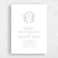 White Wedding Invitation - Lenora Portrait
