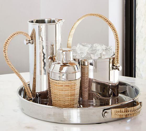 Monique Lhuillier Provence Nickel Entertaining Collection