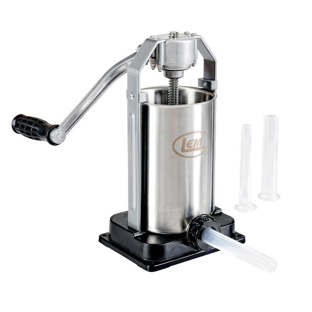 LEM Products 5 lb Vertical Sausage Stuffer with Tubes, Meat Stuffer Machine for Home Kitchen Use, Sausage Maker with Air-Release Piston and Stuffing Tubes, Makes All Sausages
