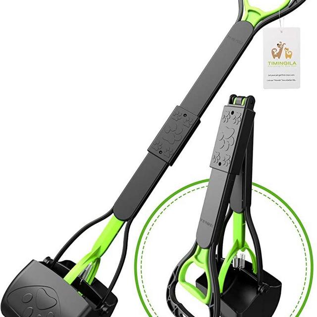 TIMINGILA 33" Long Handle Portable Pet Pooper Scooper for Large and Small Dogs,High Strength Material and Durable Spring,Great for Lawns, Grass, Dirt, Gravel