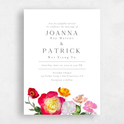 White Wedding Invitation - Leora Portrait